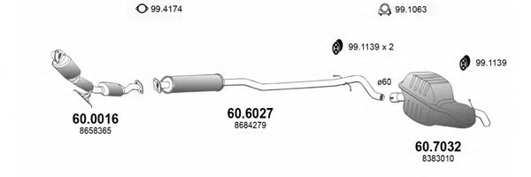 ASSO ART3748 Exhaust System